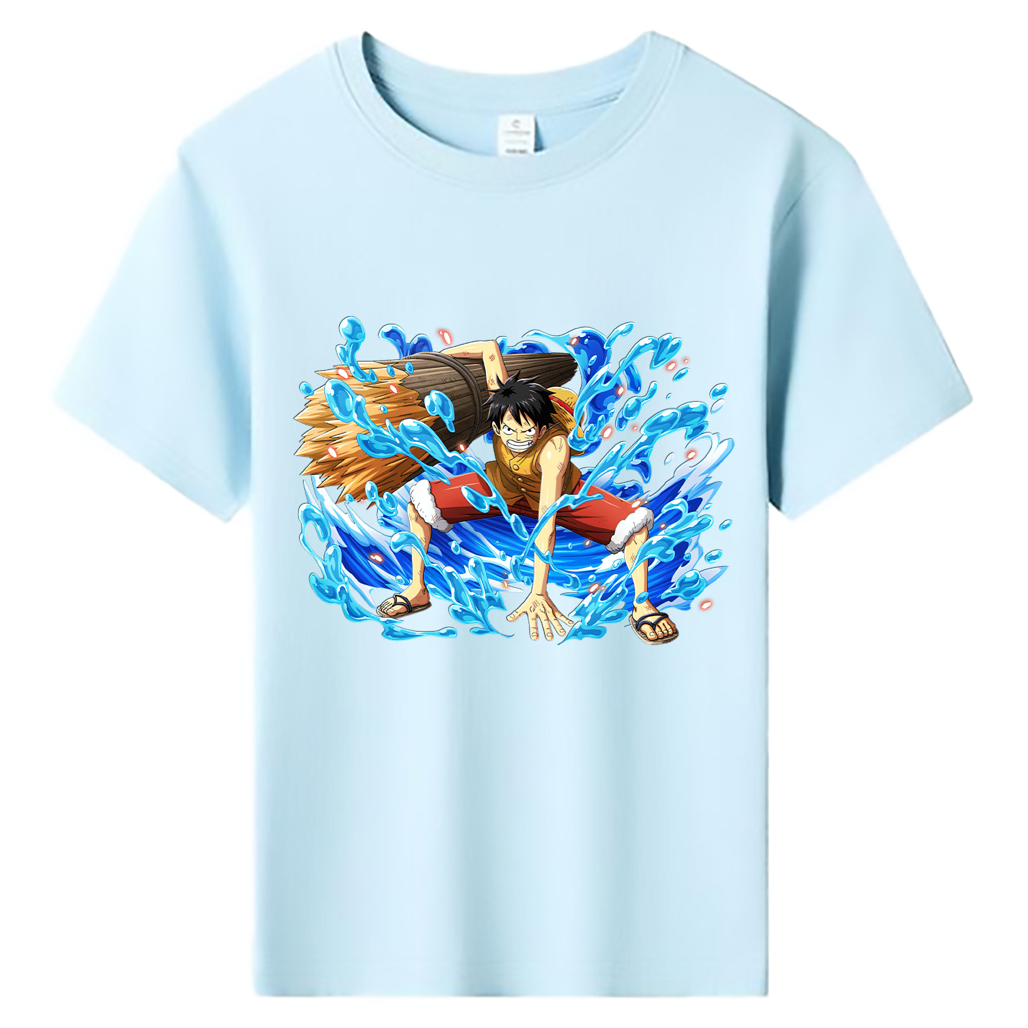 ワンピース モンキー・D・ルフィ ONE PIECE Monkey D. Luffy 綿100％キッズTシャツ（フロントプリント）
